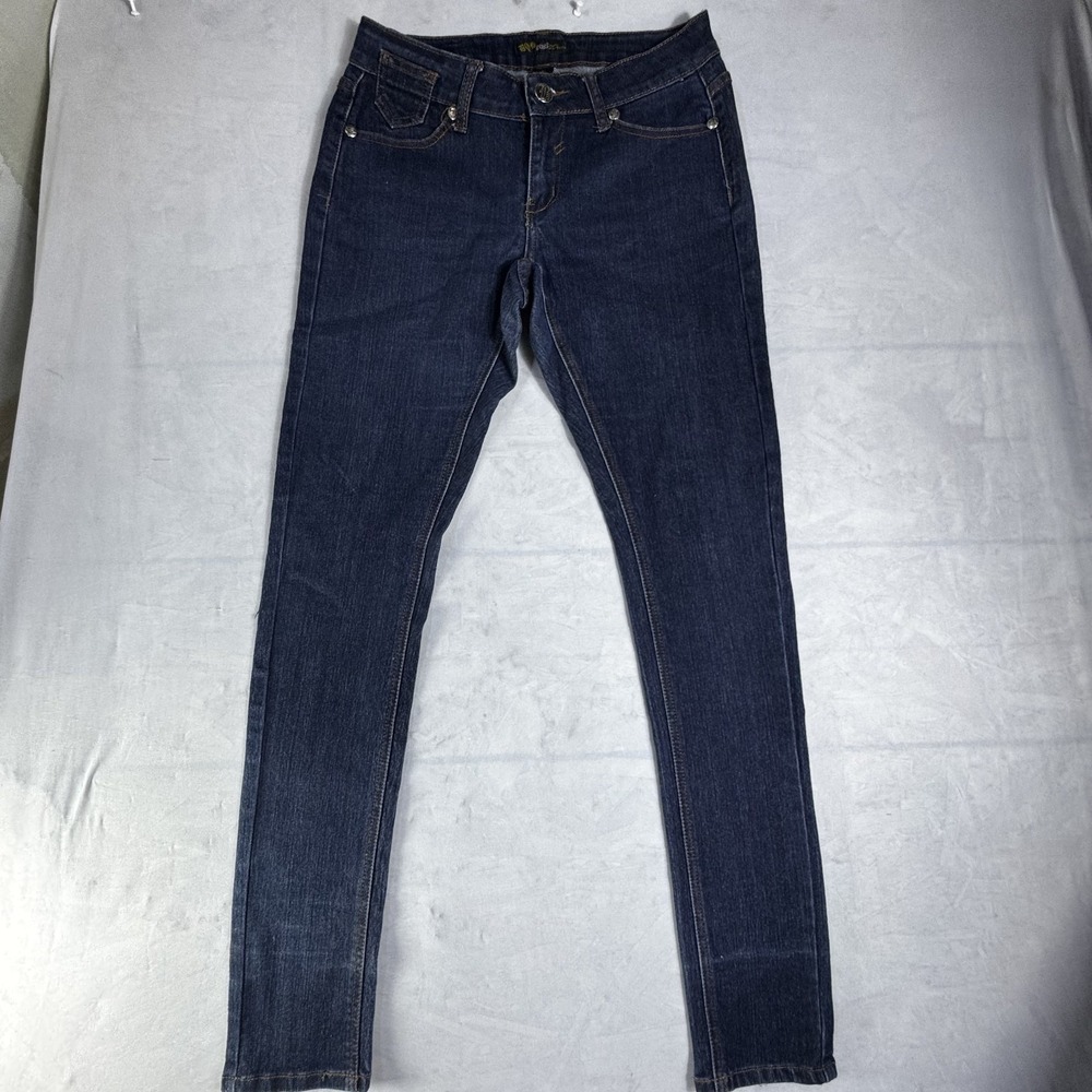 BQB‎ Womens Skinny Jeans Blue Dark Wash Denim Stretch 5-Pocket Slim Fit Size 7